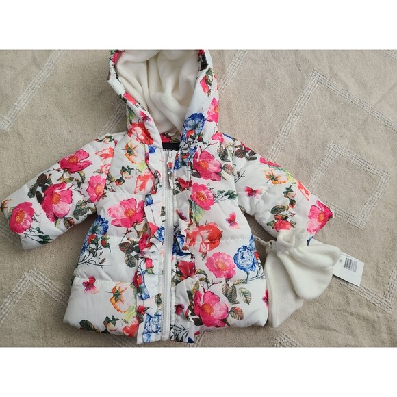 Rothschild floral coat with mittens size 3-6m NWT